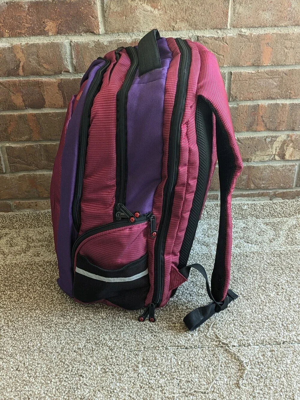 SWISSGEAR Laptop Backpack Y2K Travel Bag Purple Maroon Tech Padded School Daybag